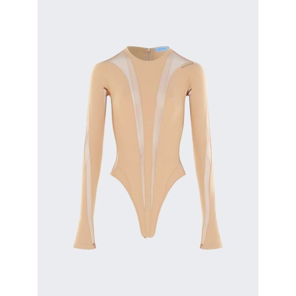 Mugler | Women | Long-sleeve Sheer Panel Bodysuit Sale