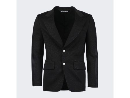 Palm Angels | Men | Tonal Leopard Blazer | Black For Discount