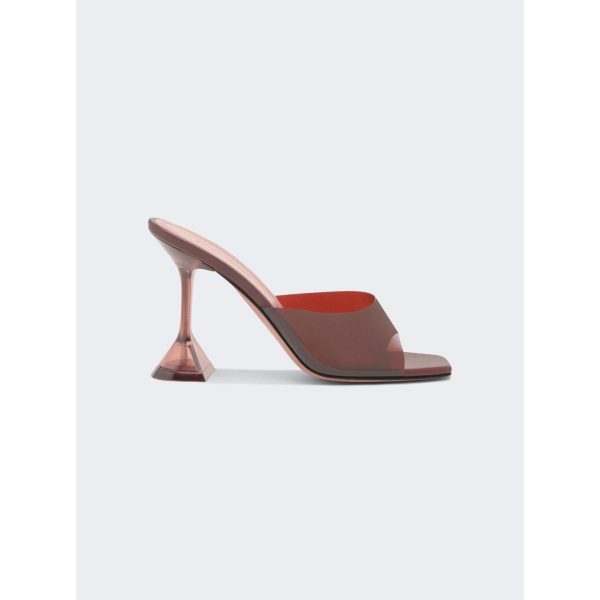 Amina Muaddi | Women | Lupita Glass Slipper Sandals | Red Wine on Sale