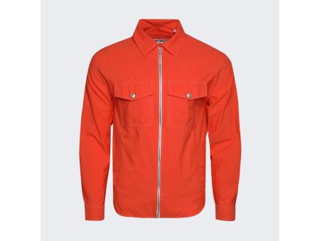 Ouest Paris | Men | Overshirt | Orange For Cheap