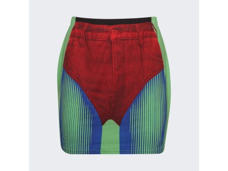 Y Project | Women | Jean Paul Gaultier Trompe-l oeil Janty Mini Skirt | Red x Green Discount