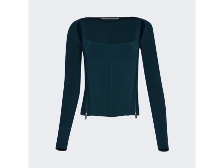 Dion Lee | Women | Moto Zip Corset | Petrol For Discount