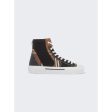 Burberry | Men | Vintage Check Cotton And Neoprene High-top Sneakers Black And Birch Brown Online now