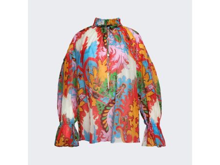 Etro | Women | Ruffle Neck Blouse | Multicolor Fashion