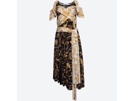 Marine Serre | Women | Ornament Jewelry Nuisette Dress | Black x Gold Online Sale