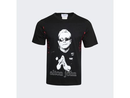 Marine Serre | X Elton John Regenerated Panel Graphic T-shirt | Red Moons Sale