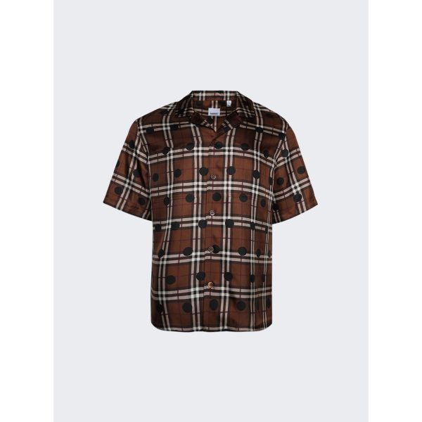 Burberry | Short Sleeve Casual Shirt | Dark Birch Brown Sale