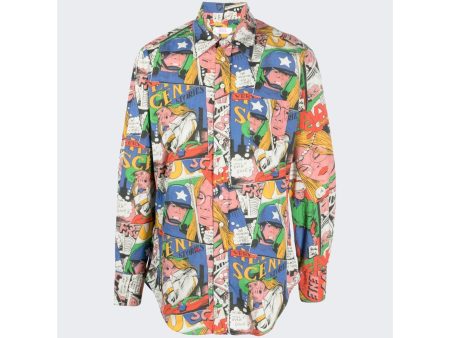 ERL | Unisex Printed Woven Shirt | Comic Book on Sale