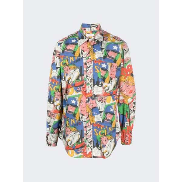 ERL | Unisex Printed Woven Shirt | Comic Book on Sale