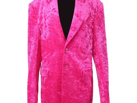 Vetements | Women | Boxy Single Breasted Velvet Tailored Jacket | Pink Supply