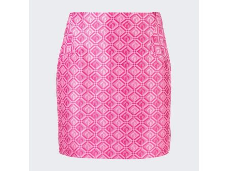 Marine Serre | Women | Moon Diamant Regenerated Jacquard Mini Skirt | Pink Fashion