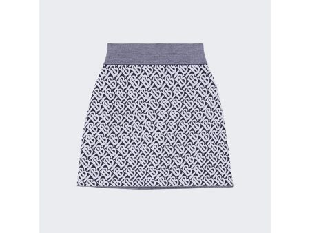 Burberry | Women | Nula Monogram Skirt | Dark Charcoal Blue For Discount