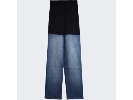 ALAÏA | Women | Contrast Denim Pants | Blue Online