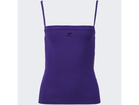 Courrèges | Women | Rib Knit Tank Top | Ultraviolet Online