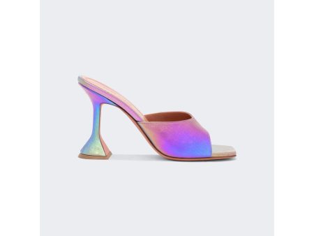 Amina Muaddi | Women | Lupita Metallic Nappa Slipper Sandals | Unicorn on Sale