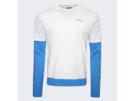 Botter | Men | Long Sleeve Double Layer T-shirt Caribbean Couture | White x Blue Online