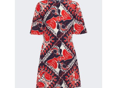 Valentino Garavani | Graphic Printed Dress | Rosso Avorio Navy Fashion