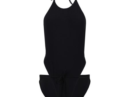 Lisa Marie Fernandez | Women | One Piece Wrap Maillot Swimsuit | Black on Sale