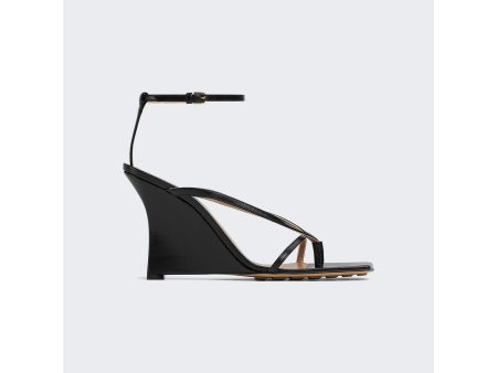 Bottega Veneta | Women | Stretch Wedge Sandals | Black on Sale