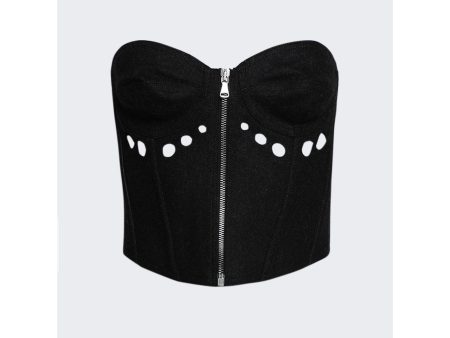 Jean Paul Gaultier | Cyber Bustier With Zip Center And Perforated Details on Sale