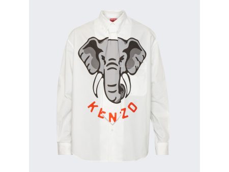 Kenzo | Casual Tie Shirt | Off White For Cheap