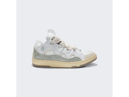 Lanvin | Men | Exclusive Curb Sneakers | White x Jade For Discount