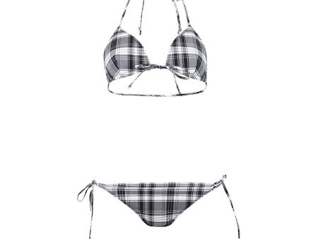 Lisa Marie Fernandez | Women | Padded Triangle Bikini | Black x White Plaid Supply