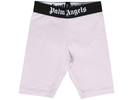 Palm Angels | Kid s Gothic Logo Cyclist Shorts | Lilac Online Sale