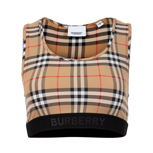 Burberry | Logo Vintage Check Bra Top | Archive Beige Online Hot Sale