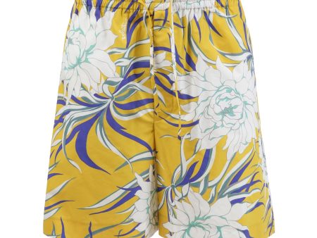 Valentino Garavani | Men | Peony Print Bermuda Short | Yellow Purple x White Online Hot Sale