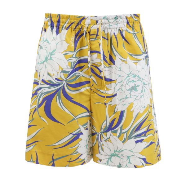 Valentino Garavani | Men | Peony Print Bermuda Short | Yellow Purple x White Online Hot Sale