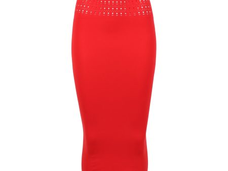 ALAÏA | Seamless Vienne Swimming Tube Skirt | Red Discount