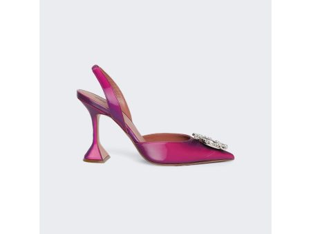 Amina Muaddi | Women | Begum Shadow Slingback Pumps | Purple Online Hot Sale