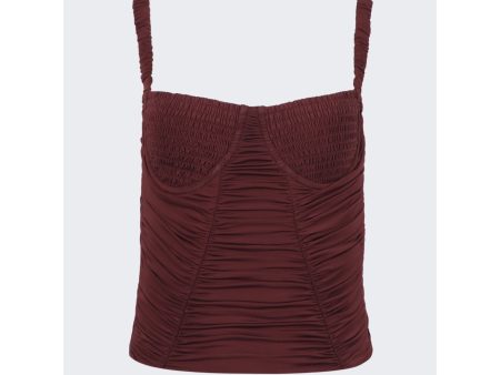 Dion Lee | Women | Smocked Doric Corset | Oxblood Red For Discount