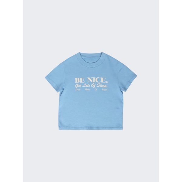 Sporty & Rich | Kid s Be Nice T-shirt | Periwinkle x Cream Hot on Sale