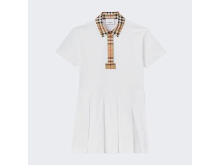 Burberry Kids | Vintage Check Trim Cotton Piqué Polo Shirt Dress White Online Sale