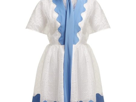 Valentino Garavani | Women | Cotton Eyelet Dress | White on Sale