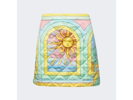 Casablanca | Women | Art Deco Quilted Curved Hem Mini Skirt Fashion