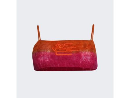 Etro | Women | Wool Knit Bra Top | Orange x Pink Supply