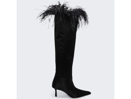 Alexander Wang | Women | Viola 65 Feather Slouch Boot | Black Supply