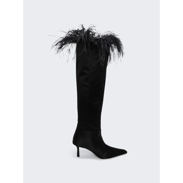 Alexander Wang | Women | Viola 65 Feather Slouch Boot | Black Supply