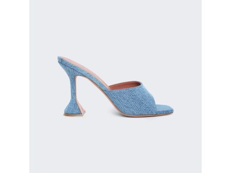 Amina Muaddi | Women | Lupita Slipper Sandals | Blue Denim Discount