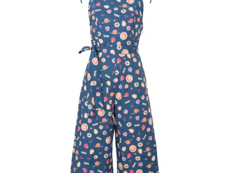 LHD | The Hibiscus Jumpsuit | Mini Fruit Print Navy For Discount