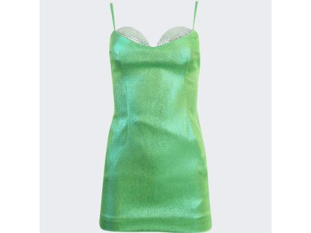 Area | Women | Crystal Cup Mini Dress | Green For Discount