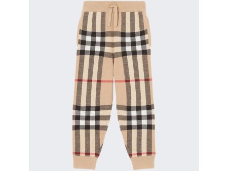 Burberry Kids | Kids Wool Cashmere Check Print Joggers | Archive Beige For Cheap