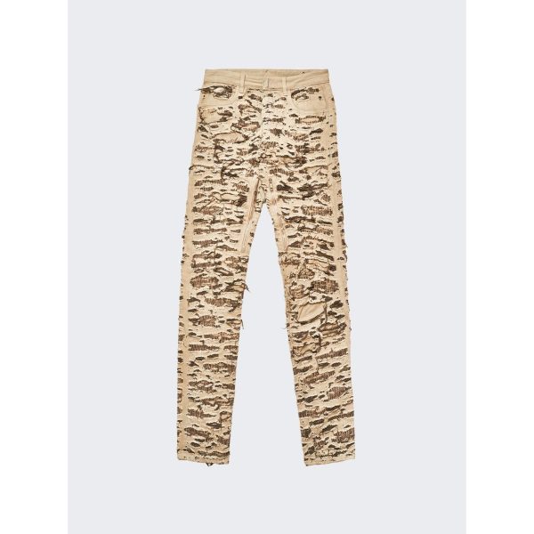 Givenchy | Men | Zipped Slim Fit Denim Trousers | Beige Online