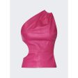 Amiri | Asymmetric Leather Tank Fuchsia Pink on Sale