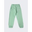 Sporty & Rich | Kid s Serif Logo Sweatpants | Sage x White Cheap