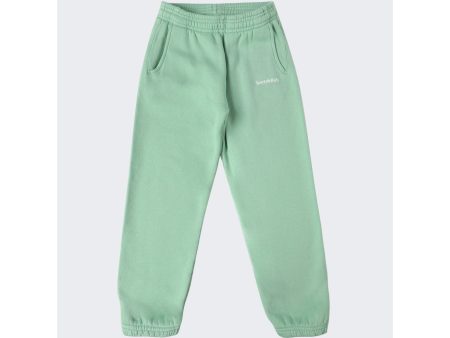 Sporty & Rich | Kid s Serif Logo Sweatpants | Sage x White Cheap