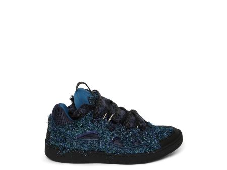 Lanvin | Men | Low Top Curb Sneakers | Blue Green For Sale